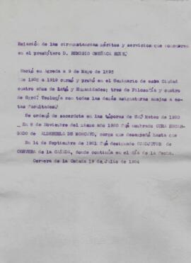 Nombramientos eclesiásticos de D. Remigio Omeñaca Ruiz
