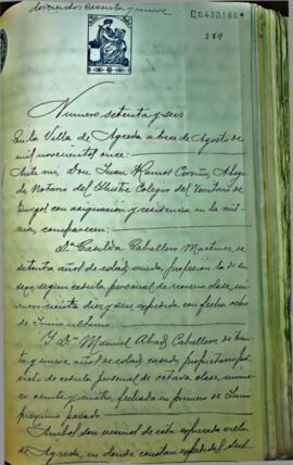 Reconocimiento de deudas a favor de Casilda Caballero Martinez