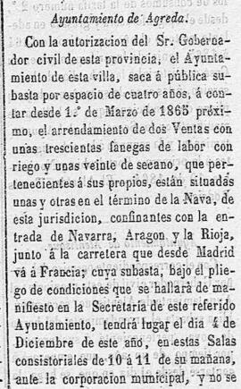 Arrendamiento de las dos Ventas de la Nava y sus tierras adyacentes