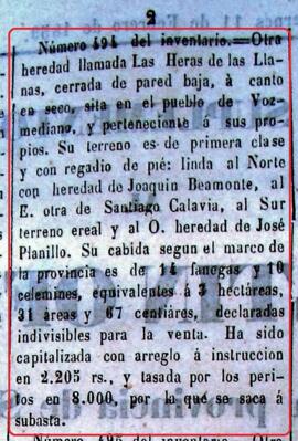 Tierra de secano en Las Heras de las  Llanas