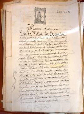 *Vicente Ruiz Ortega de Castilruiz vende una abejera a Isidoro Pelarda Lavilla