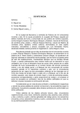 Copia literal de la Sentencia contra Alfredo Coyan