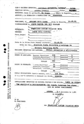 Datos estadísticos de la Sociedad Deportiva Ágreda 1981
