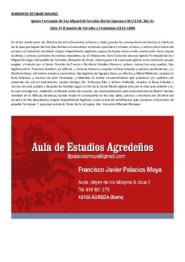 Partida de matrimonio de Bonifacio Esteban Navarro