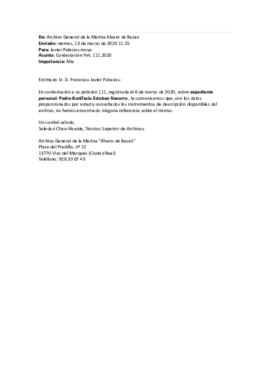 Solicitud de datos al Archivo General de la Marina