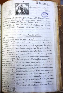 Escritura de venta de Higinio Esteban Navarro a Antonia Navarro Gonzalo