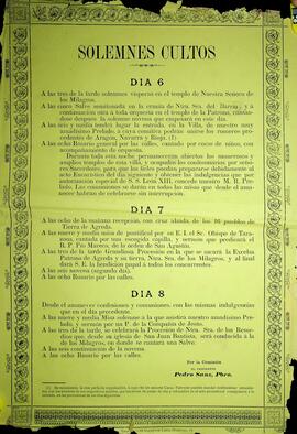 SOLEMNES CULTOS  Días 6, 7 y 8  