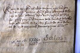 Carta de compromiso del obispo de Soria  sobre diezmo de la casa de Salas