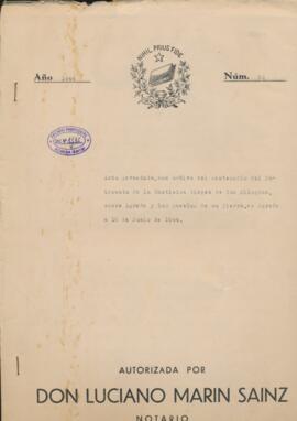 Acta de entrega de la Imagen de la Virgen de los Milagros