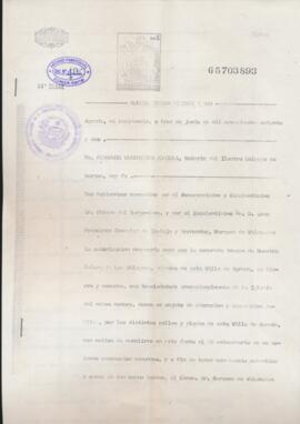 Acta de entrega de la Imagen de la Virgen de los Milagros