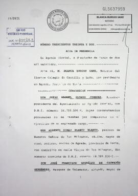 Acta de entrega de la Imagen de la Virgen de los Milagros