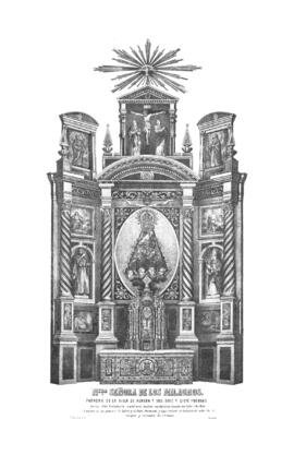 Altar de Ntra. Sra. de los Milagros. Patrona de la Villa y Tierra de Ágreda y sus diez y siete pu...