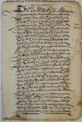 Carta de pago legado de Dª. Margarita a Alonso de Fuenmayor
