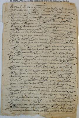 Contrato de obra   "del hacer la obra de la Iglesia de esta Casa"