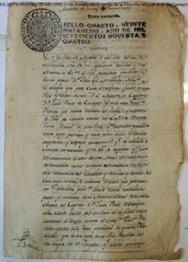 Causa ejecutiva por el impago de réditos pendientes de un censo a favor de la Obra Pía